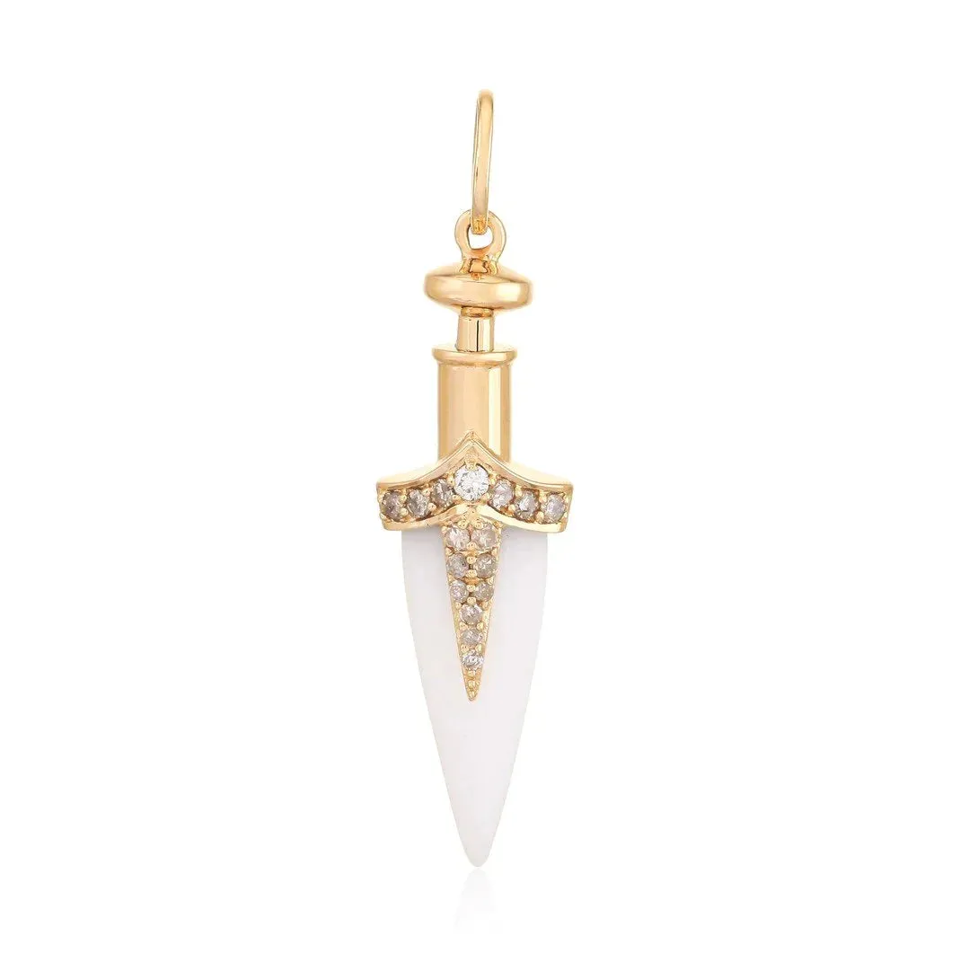 DIAMOND AND AGATE DAGGER CHARM