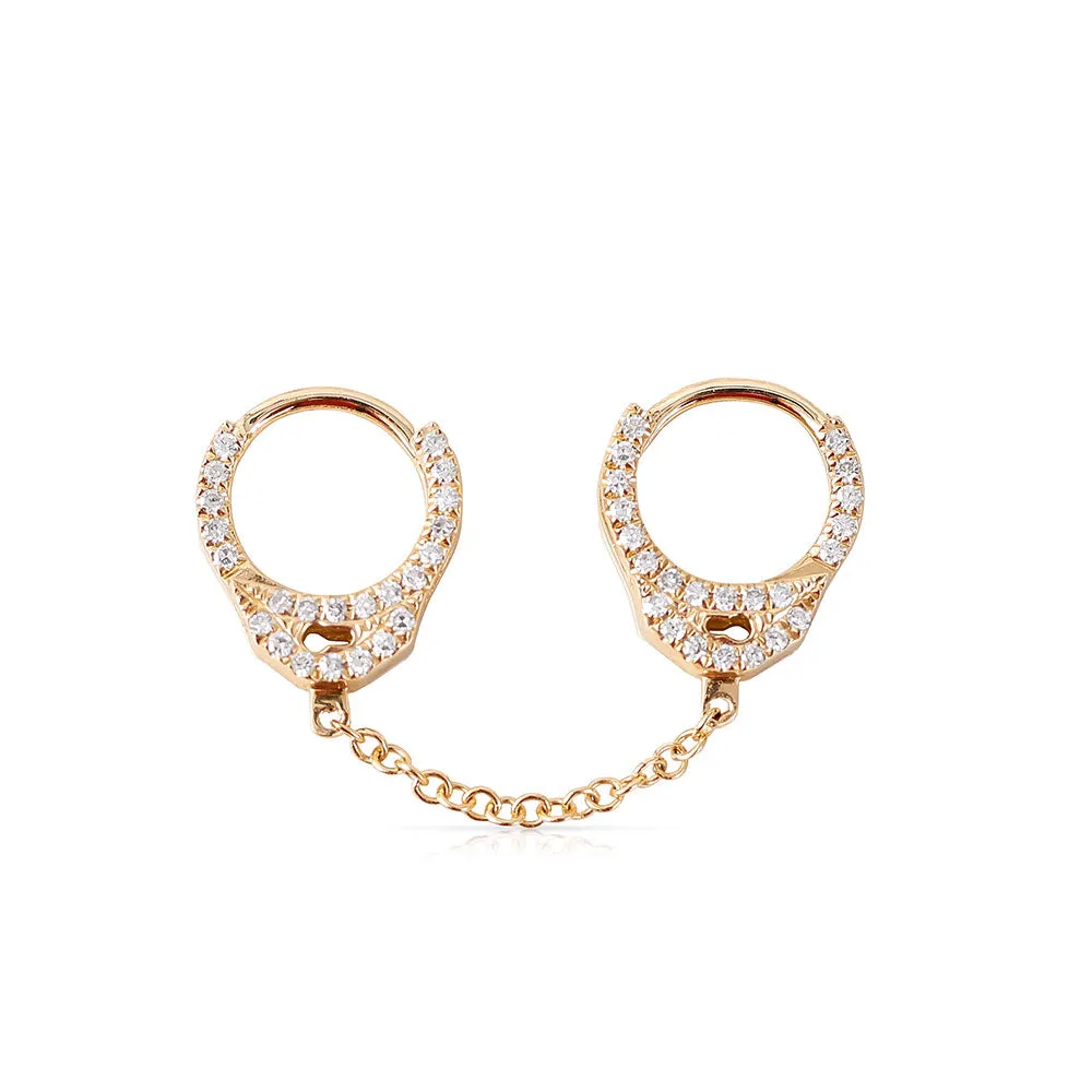 DIAMOND HANDCUFF EARRING