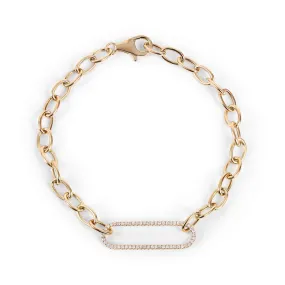 ELONGATED DIAMOND LINK CHAIN BRACELET