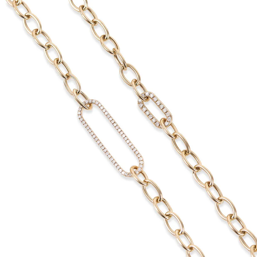 ELONGATED DIAMOND LINK CHAIN BRACELET