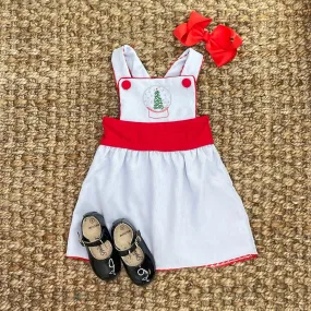 Embroidered Snow Globe Apron Dress