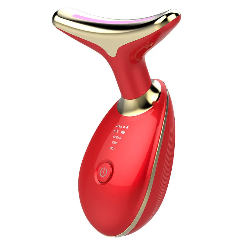 EMS Thermal Neck Lifting And Tighten Massager Electric Microcurrent Wrinkle Remover LED Photon Face Beauty Device For Woman