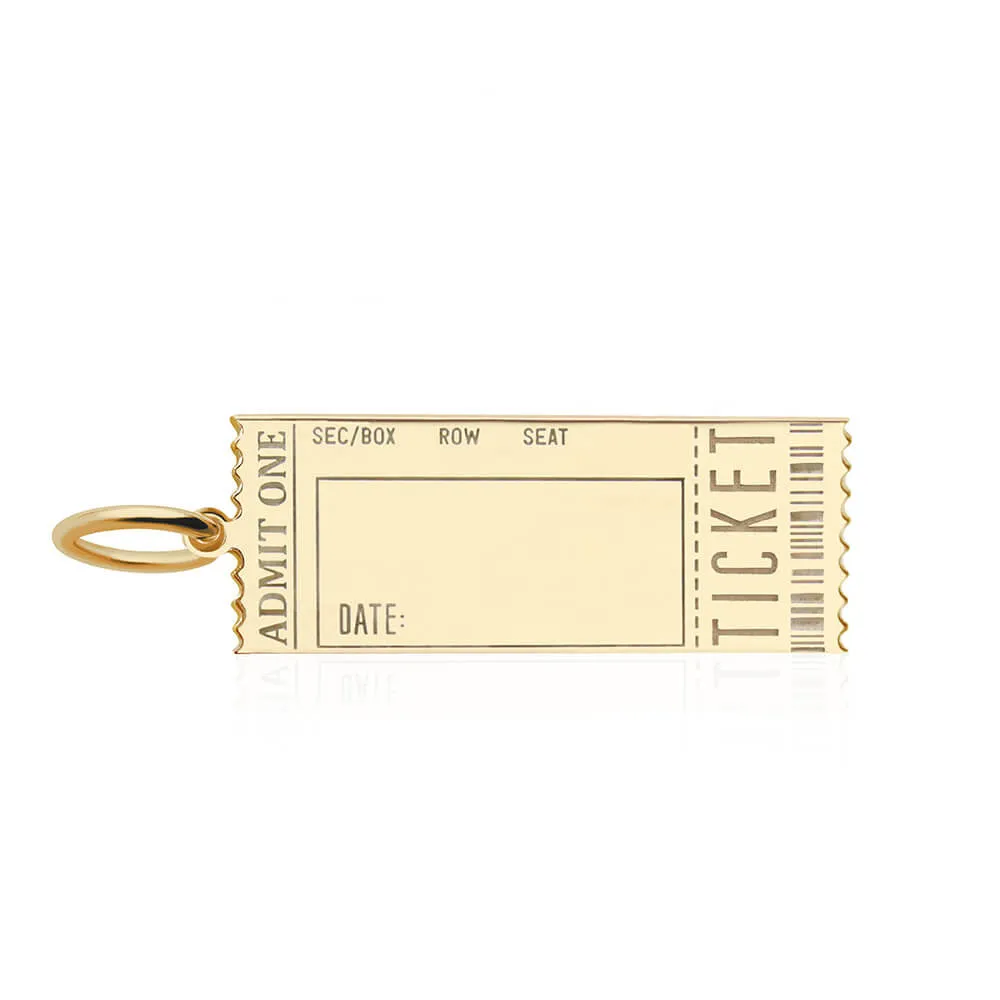 Event Ticket Customizable Charm Gold