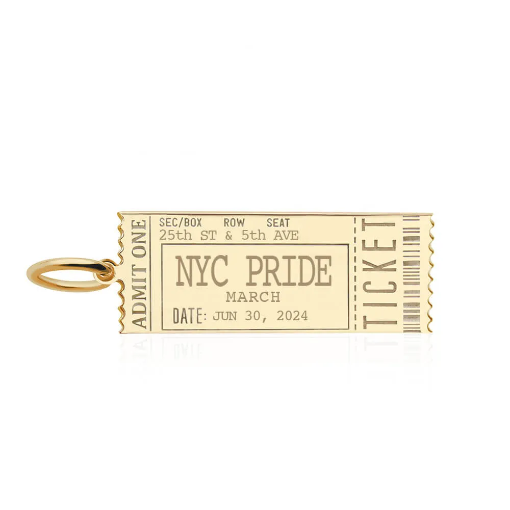 Event Ticket Customizable Charm Gold