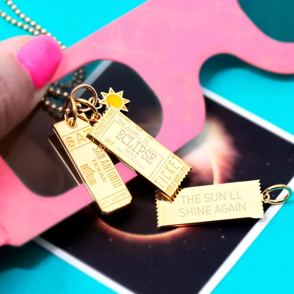 Event Ticket Customizable Charm Gold