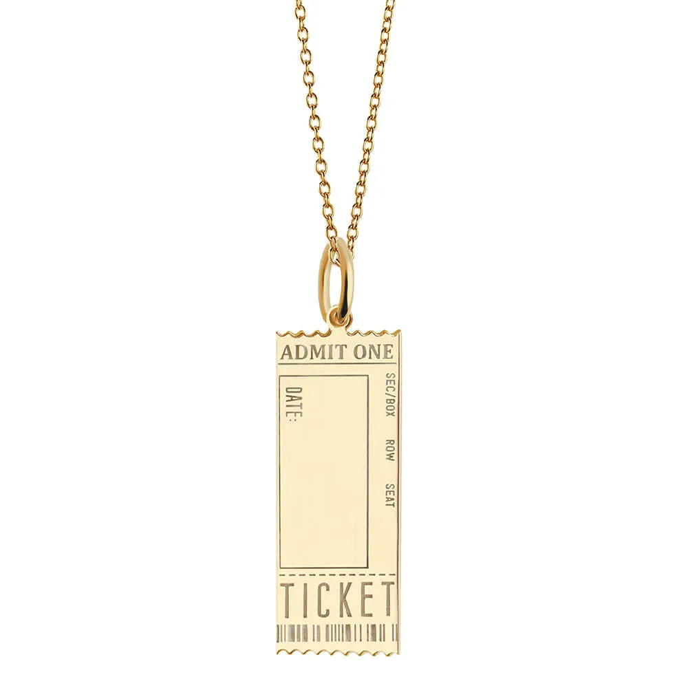 Event Ticket Customizable Charm Gold