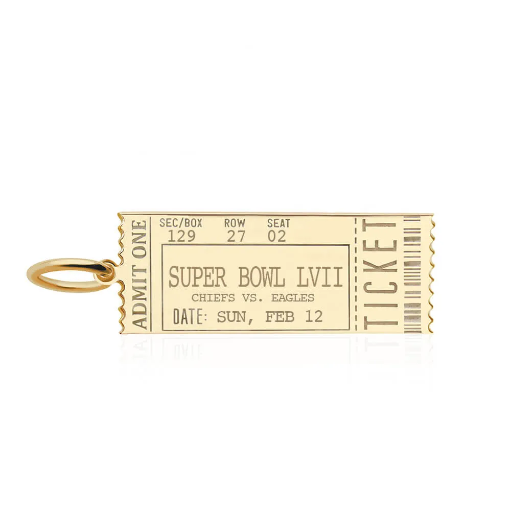 Event Ticket Customizable Charm Gold