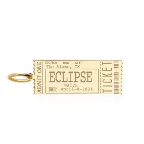 Event Ticket Customizable Charm Gold