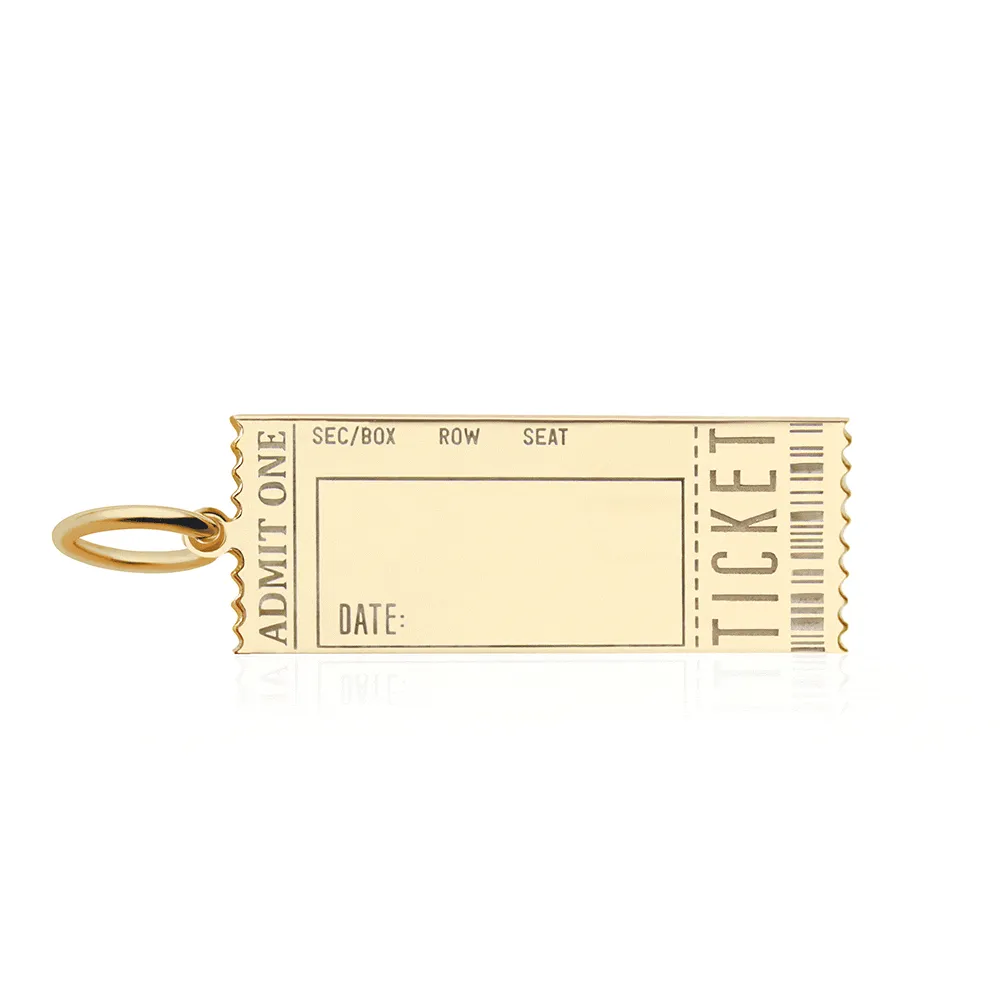 Event Ticket Customizable Charm Gold