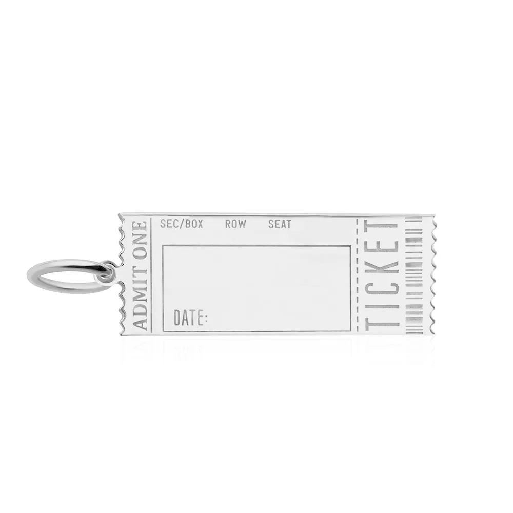 Event Ticket Customizable Charm Silver