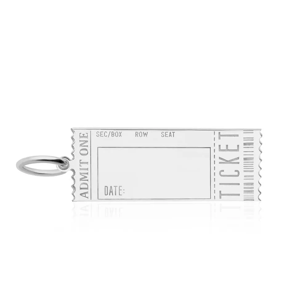 Event Ticket Customizable Charm Silver