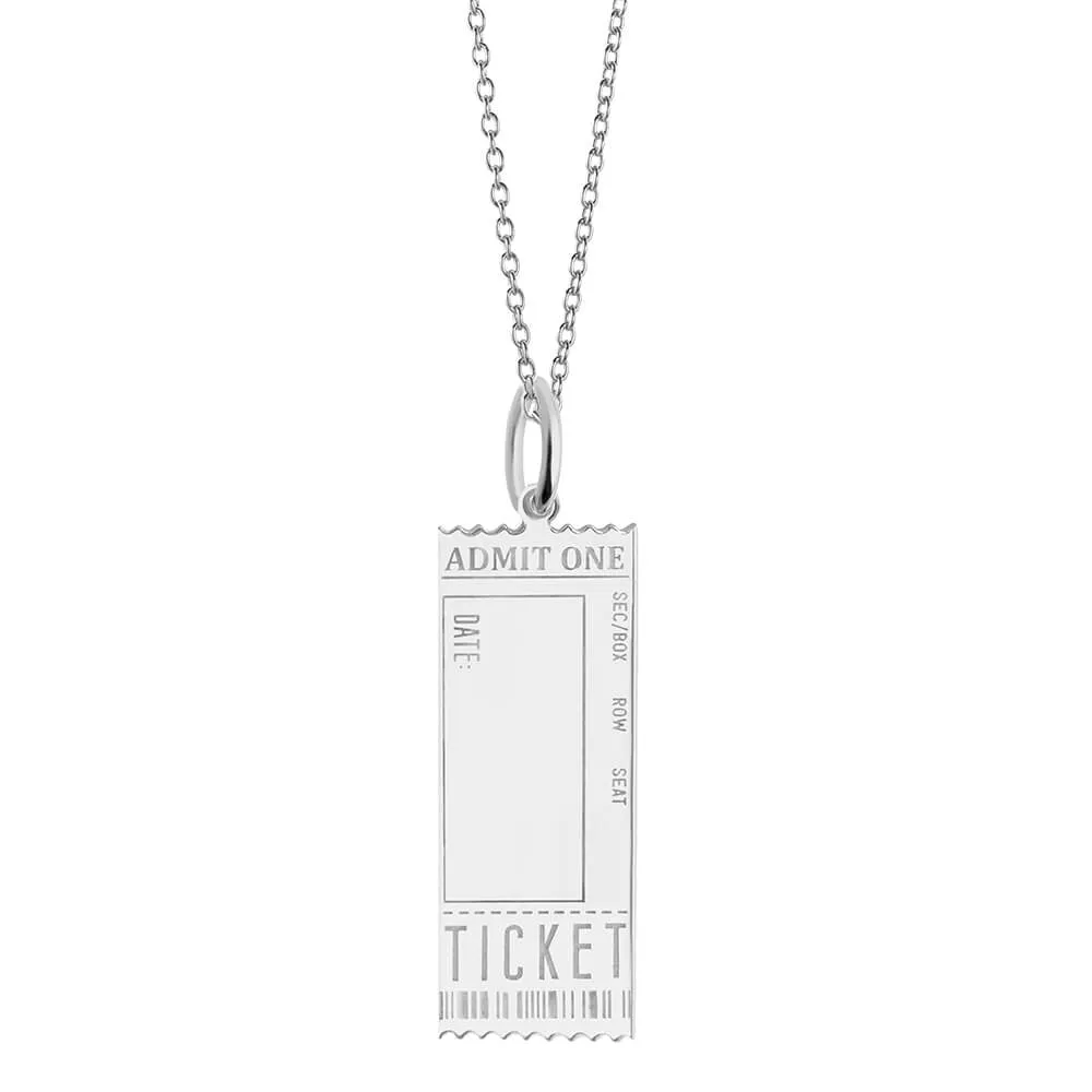 Event Ticket Customizable Charm Silver