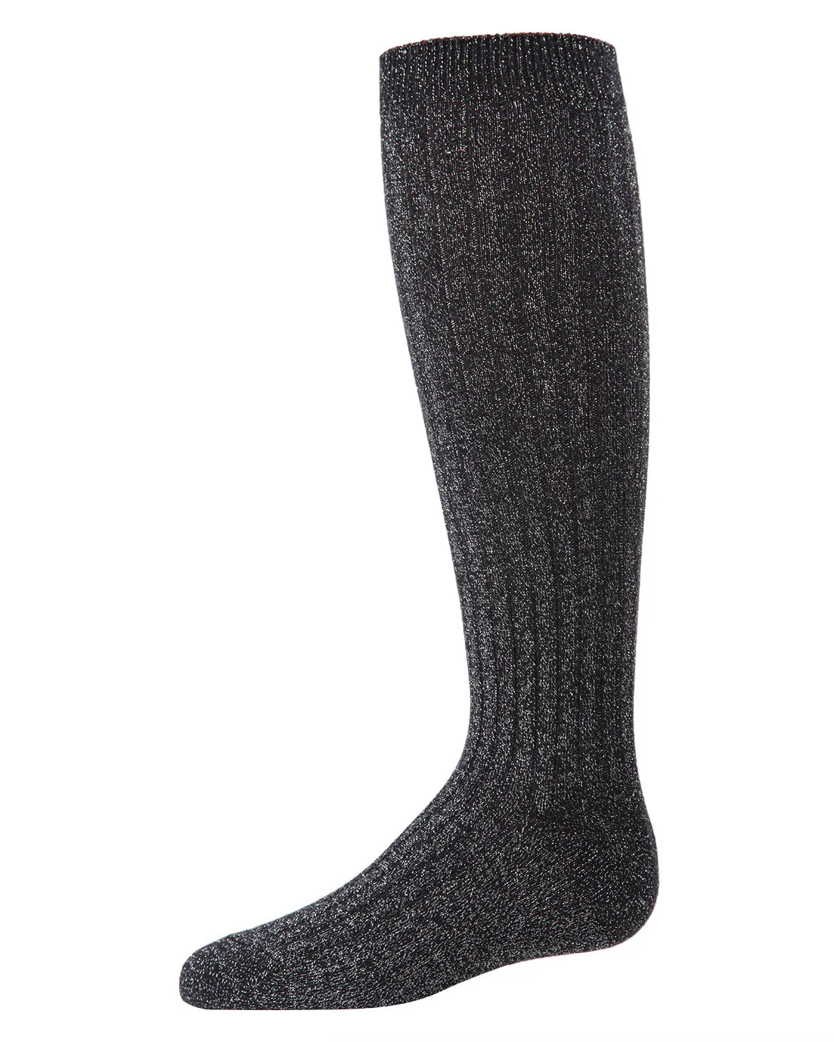 Girls' Ribbed Shimmer Knee-High Socks