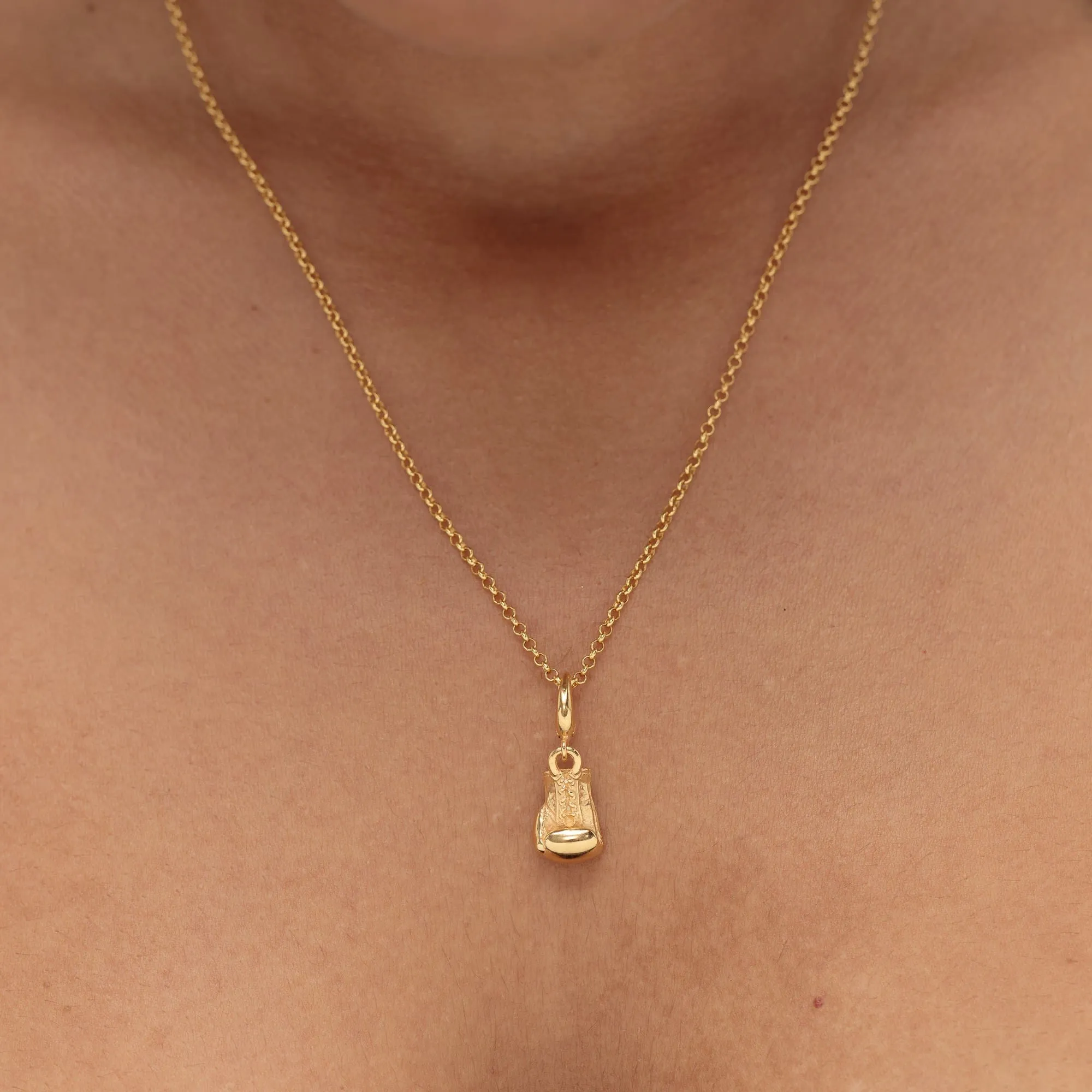 Gold Plated Boxing Glove Necklace