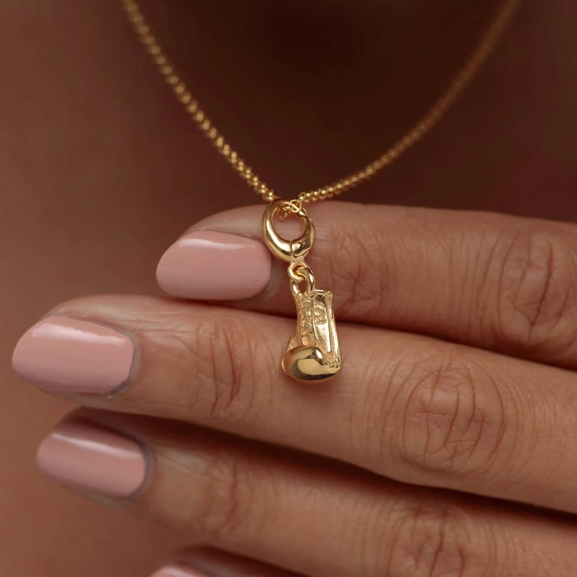 Gold Plated Boxing Glove Necklace