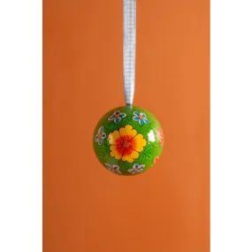 Green with Bright Flowers Bauble