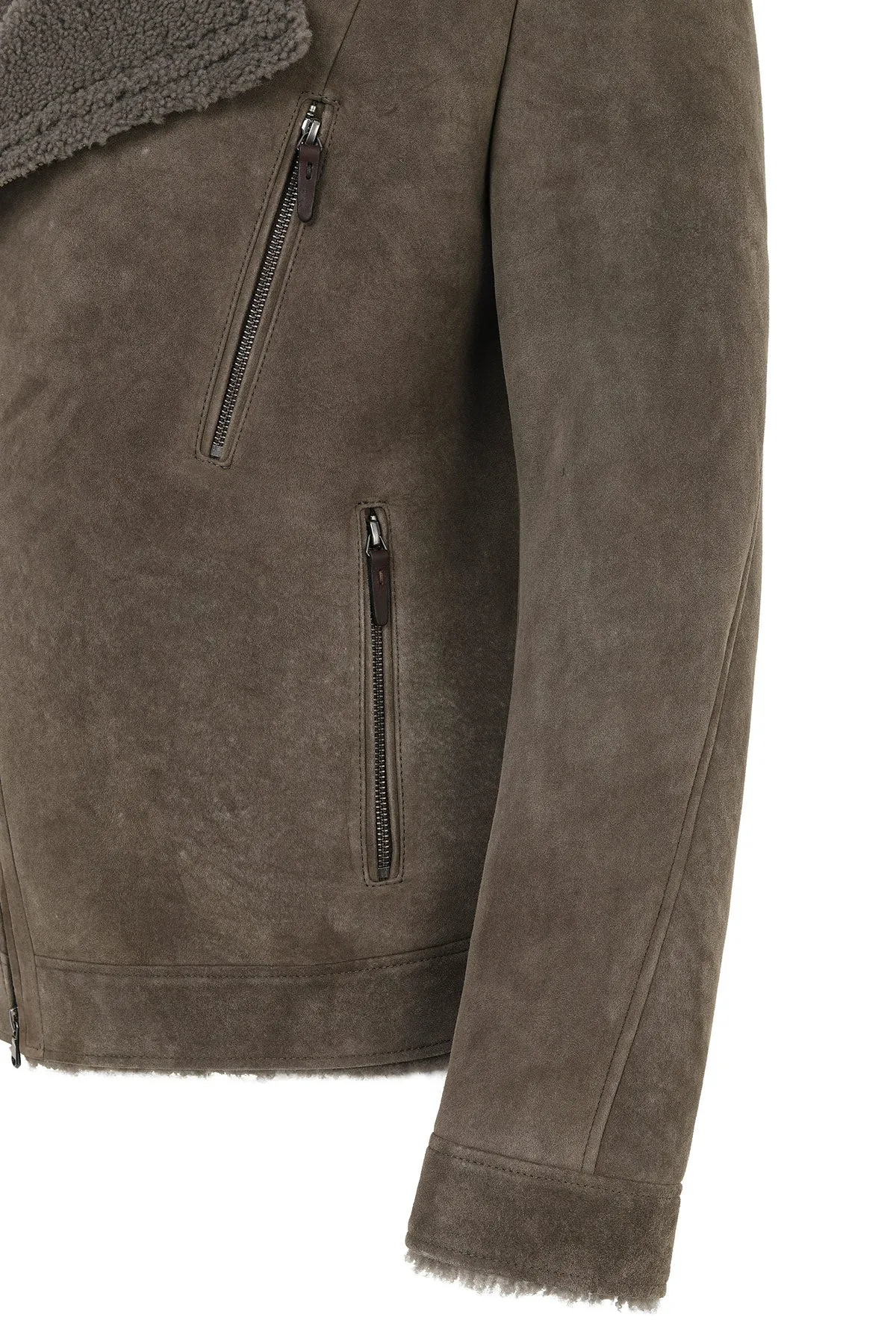 Grey Stone Shearling Jacket