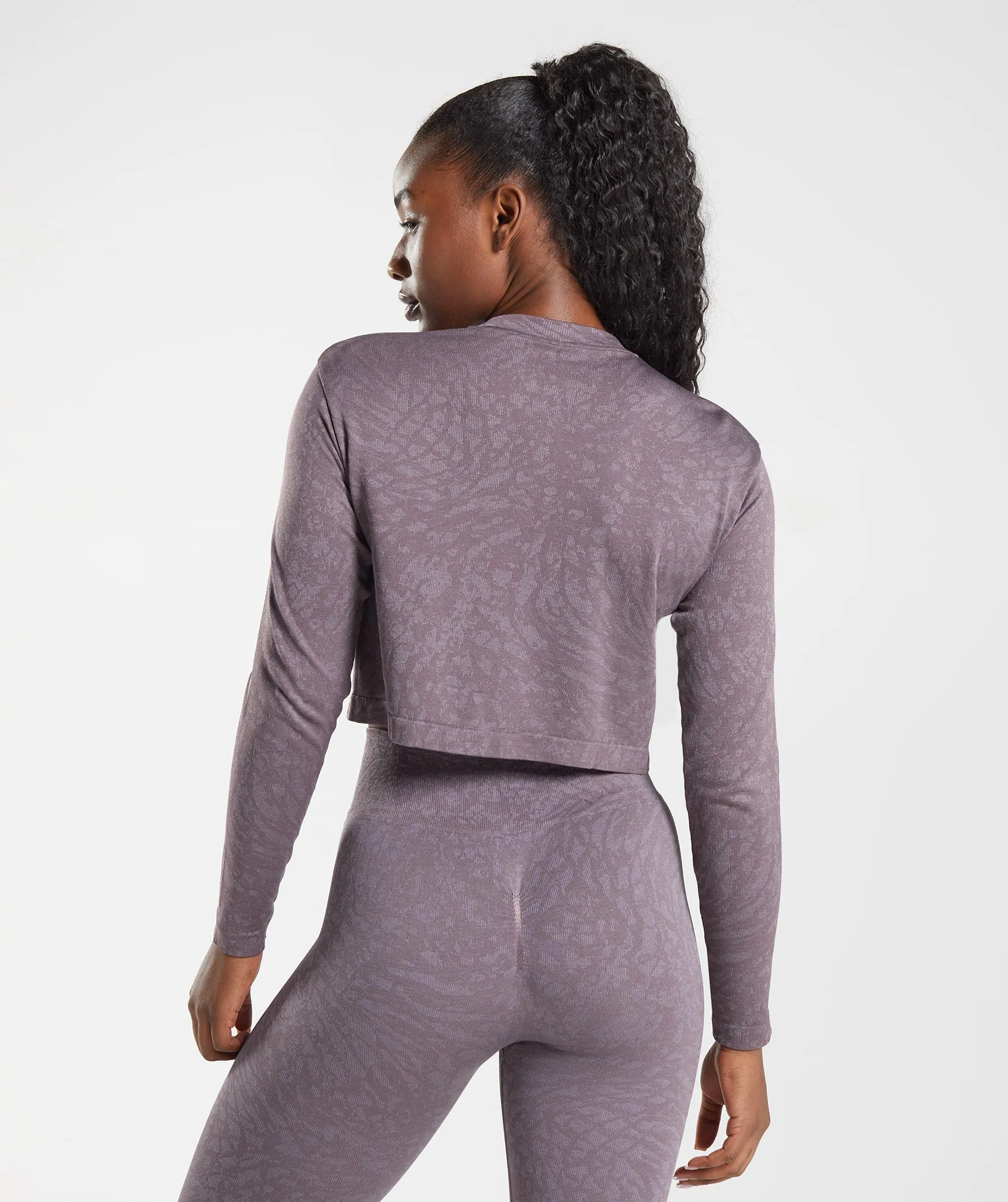 Gymshark Adapt Animal Seamless Long Sleeve Top - Wild | Musk Lilac