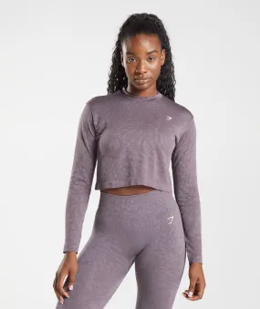 Gymshark Adapt Animal Seamless Long Sleeve Top - Wild | Musk Lilac