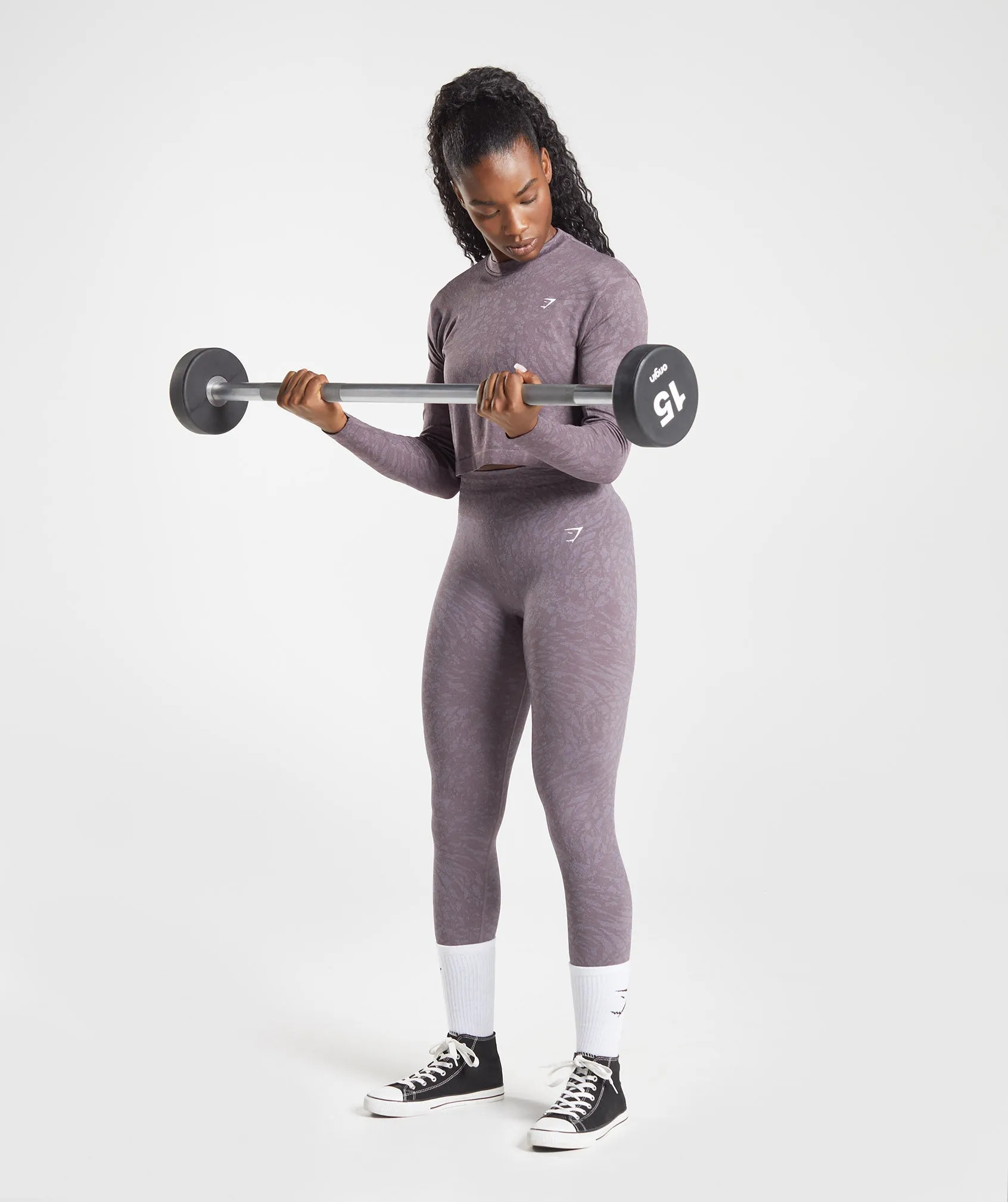 Gymshark Adapt Animal Seamless Long Sleeve Top - Wild | Musk Lilac