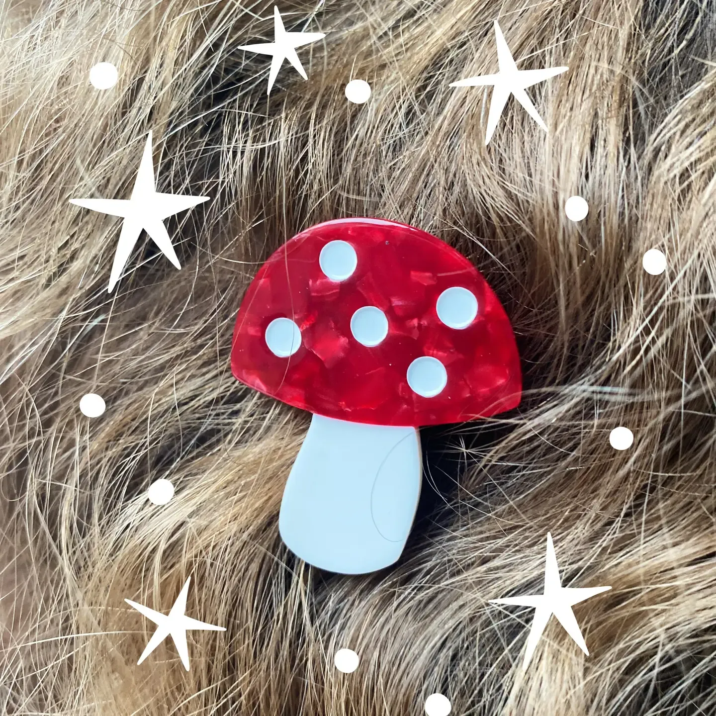 Hair Clip - Mushroom