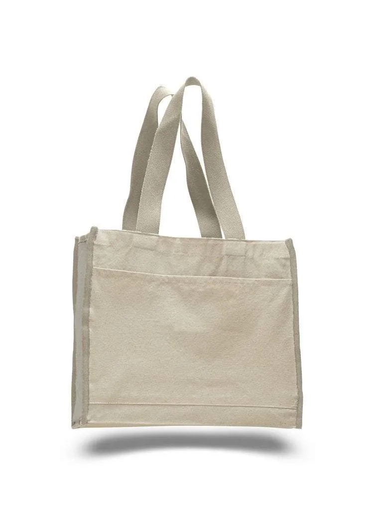 Heavy Canvas Tote Bag with Colored Trim