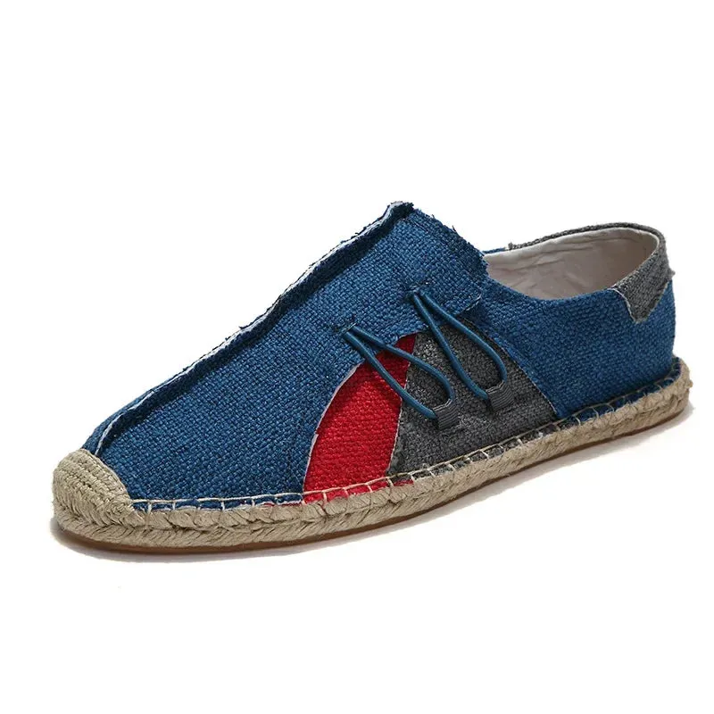 Hemp Wrap Men's Shoes Casual Espadrilles Breathable Canvas Chinese Sewing Slip On Loafers