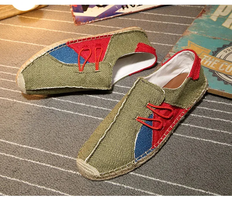 Hemp Wrap Men's Shoes Casual Espadrilles Breathable Canvas Chinese Sewing Slip On Loafers