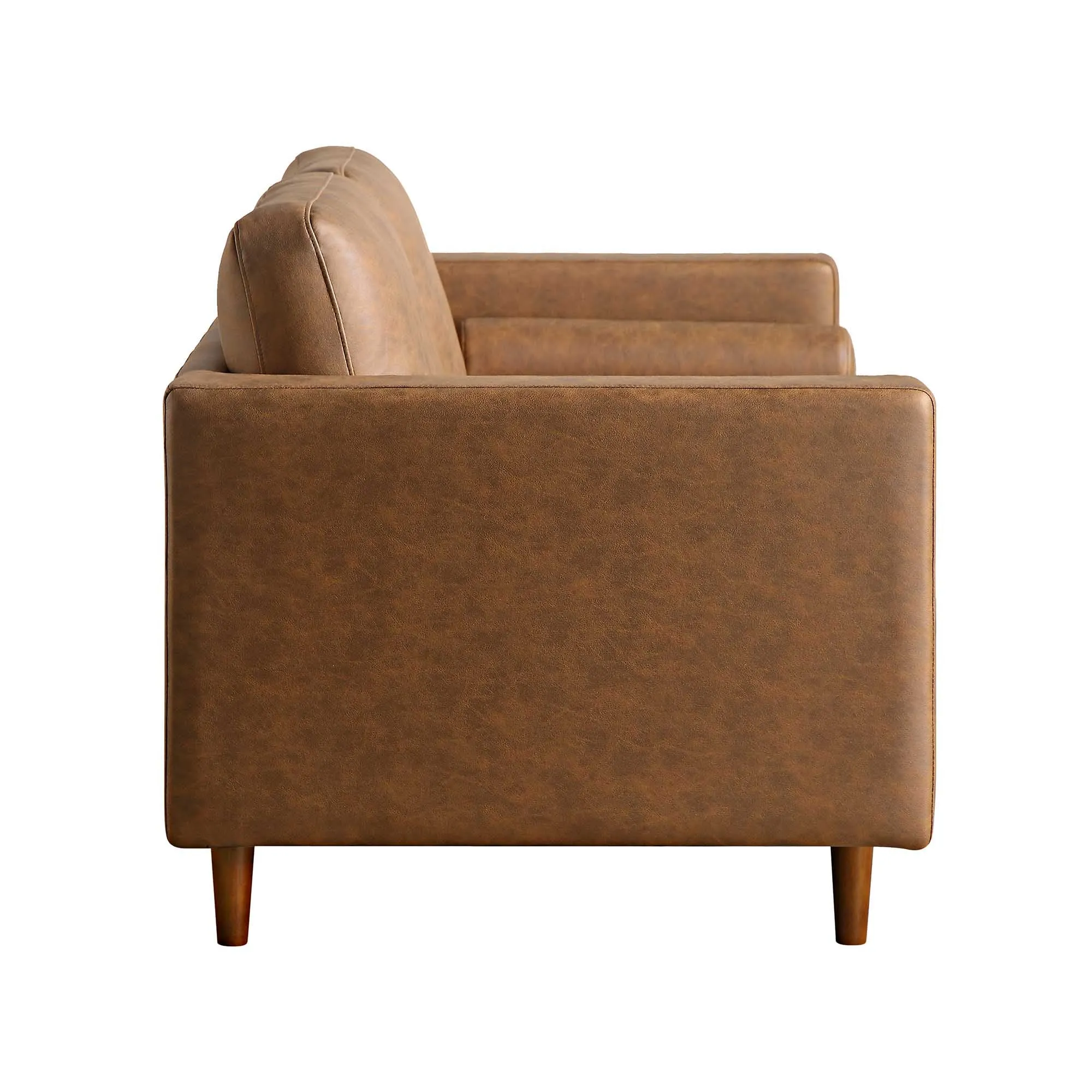 Henrietta 2-Seater Sofa, Tan Faux Suede