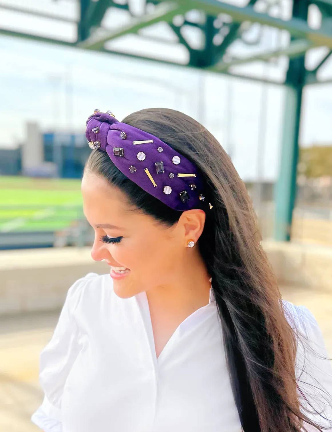 Hey Batter Batter Baseball Headband | Purple