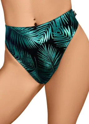 High Rider Hot Pants - Jungle Palms - Black Teal