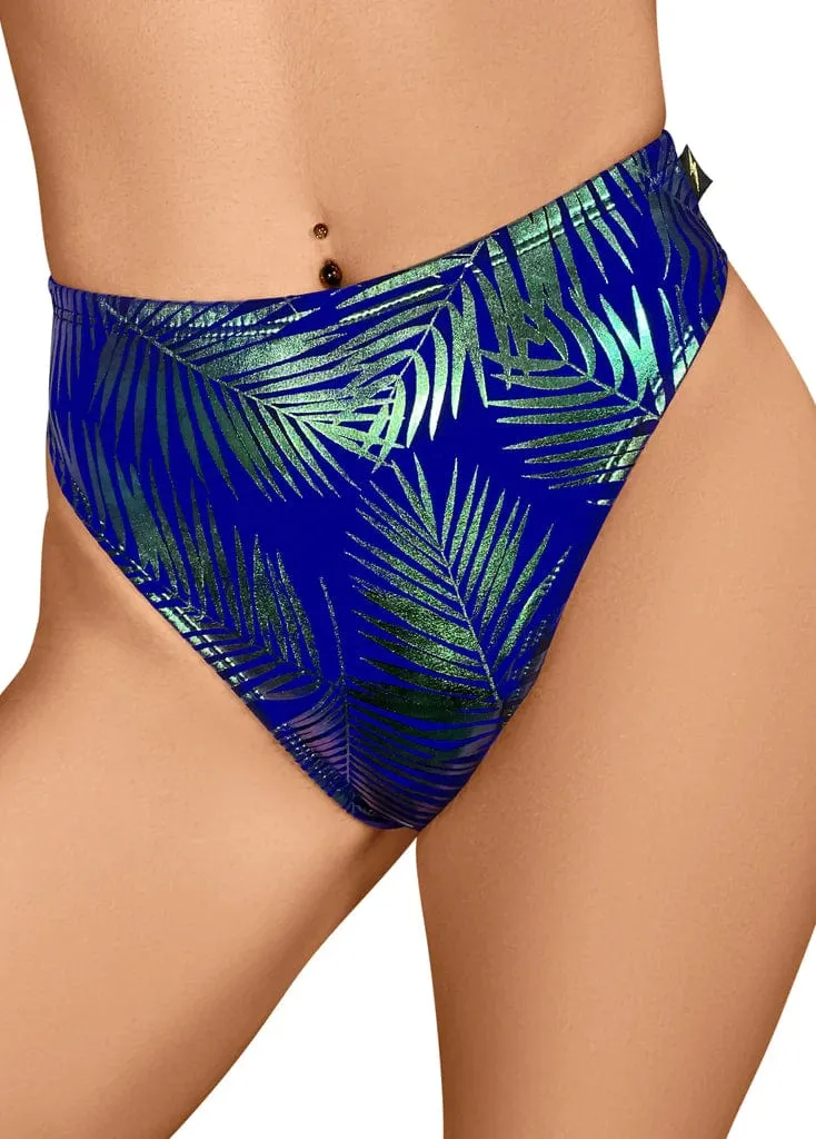 High Rider Hot Pants - Jungle Palms - Royal Teal