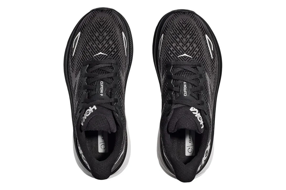 Hoka Clifton 9 B Black/White Womens