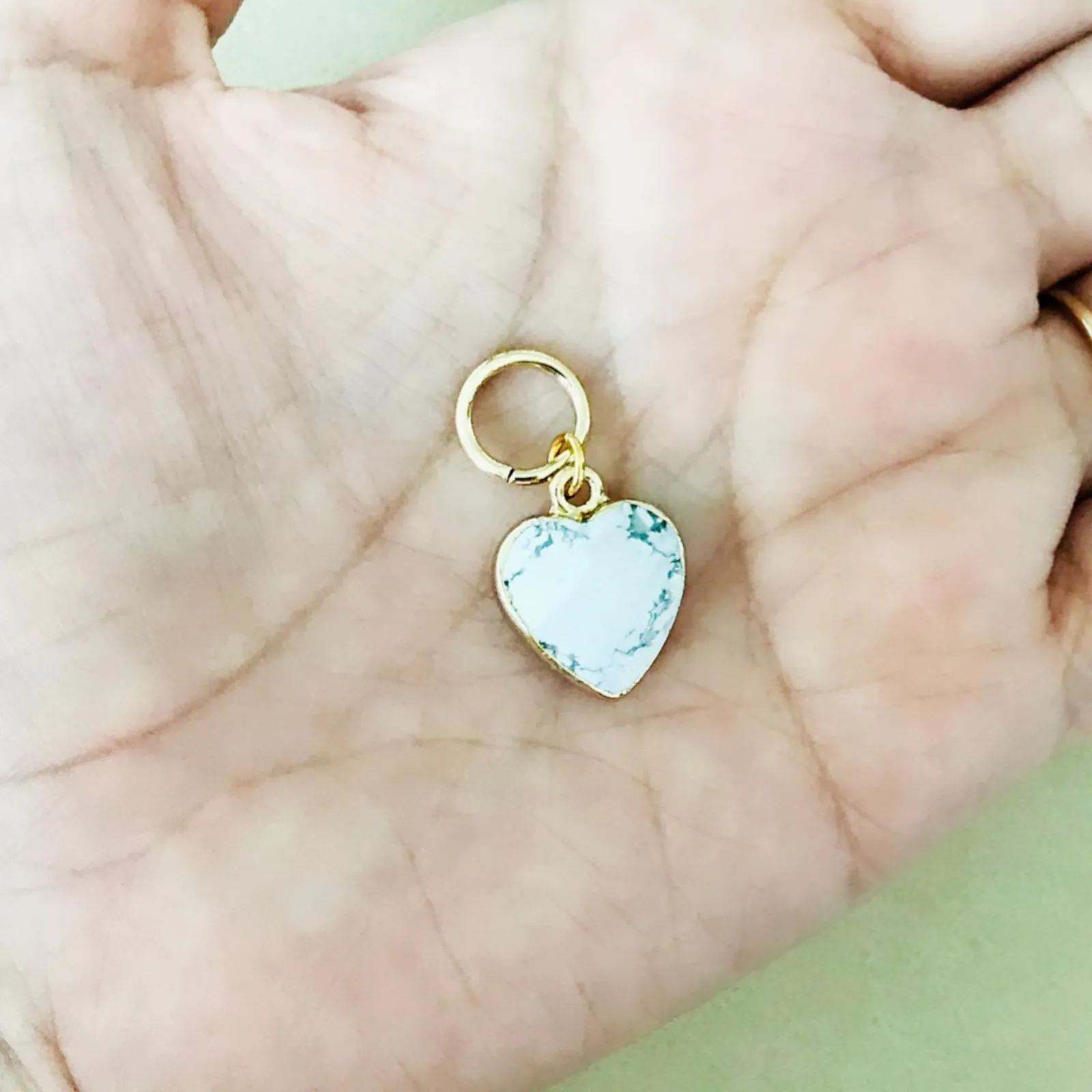 Howlite Heart Charm