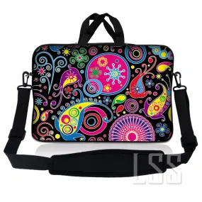 Laptop Notebook Sleeve Carrying Case with Carry Handle and Shoulder Strap - Art Design