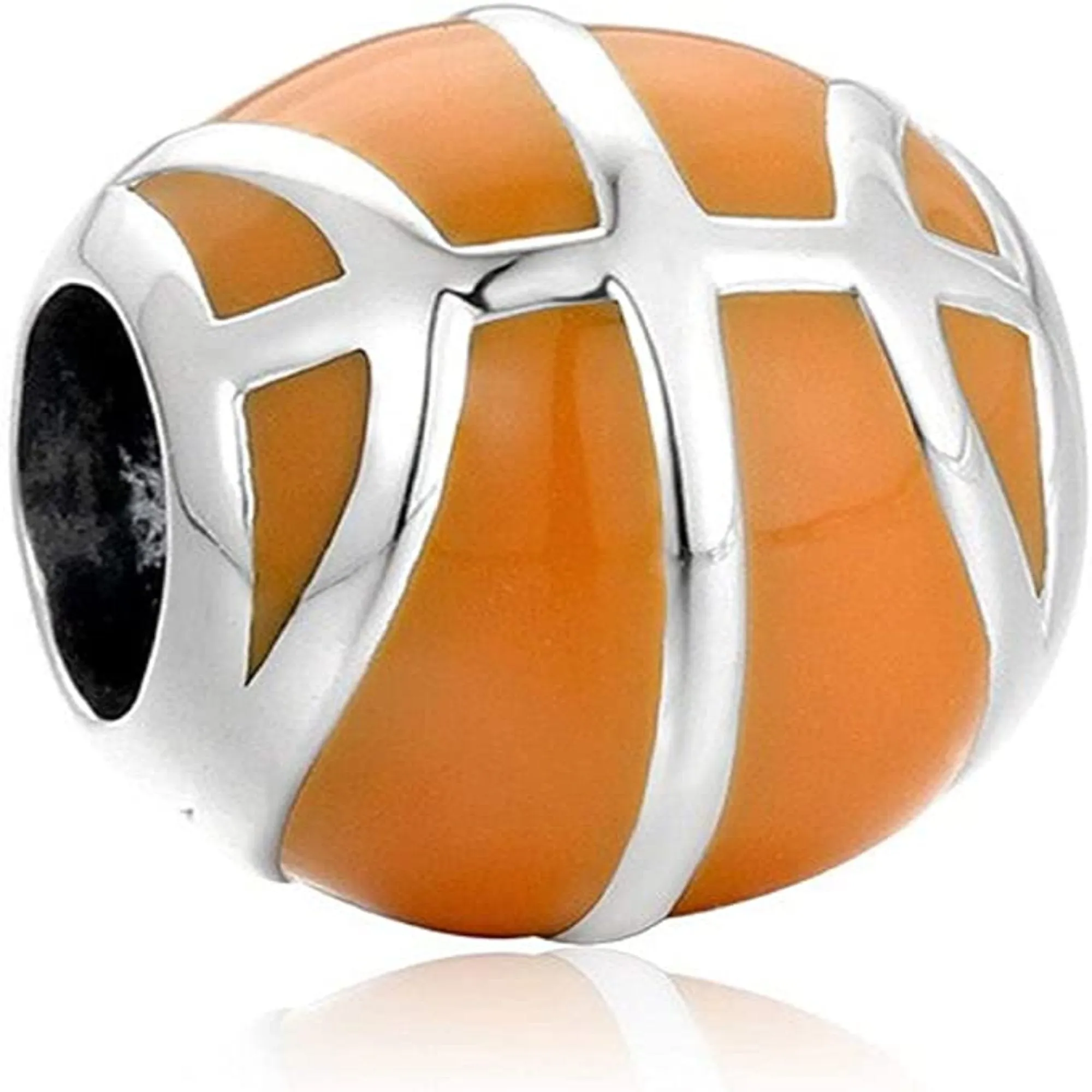 Lifelike Basketball Bead Charm