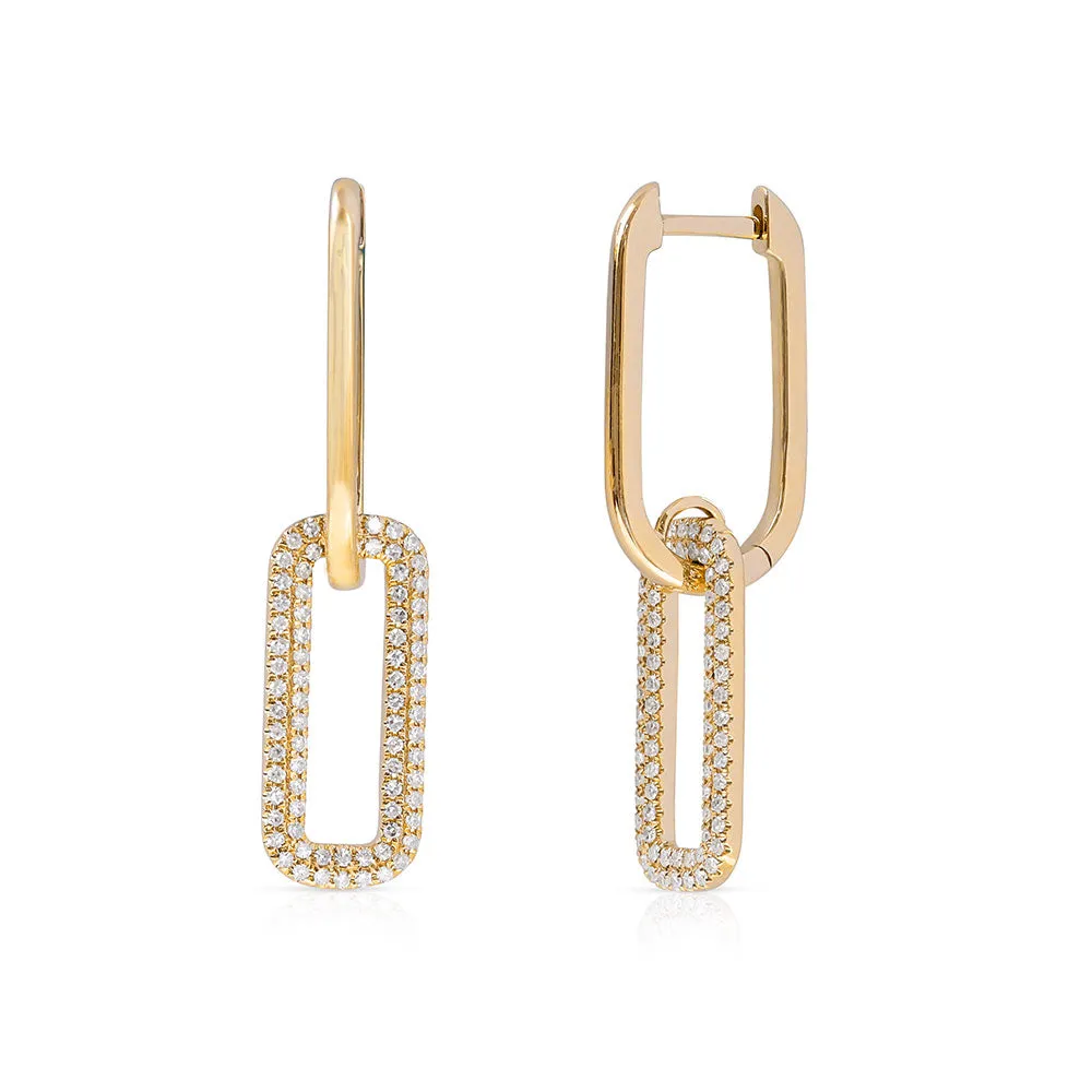 LOUISA DIAMOND DROP LINK EARRINGS