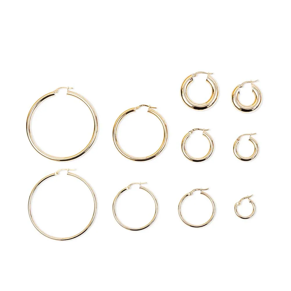 MEDIUM 14K GOLD TUBE HOOPS