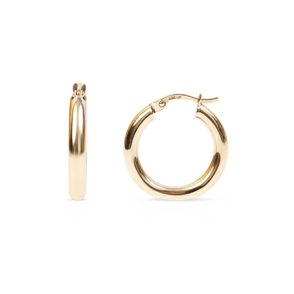 MEDIUM 14K GOLD TUBE HOOPS