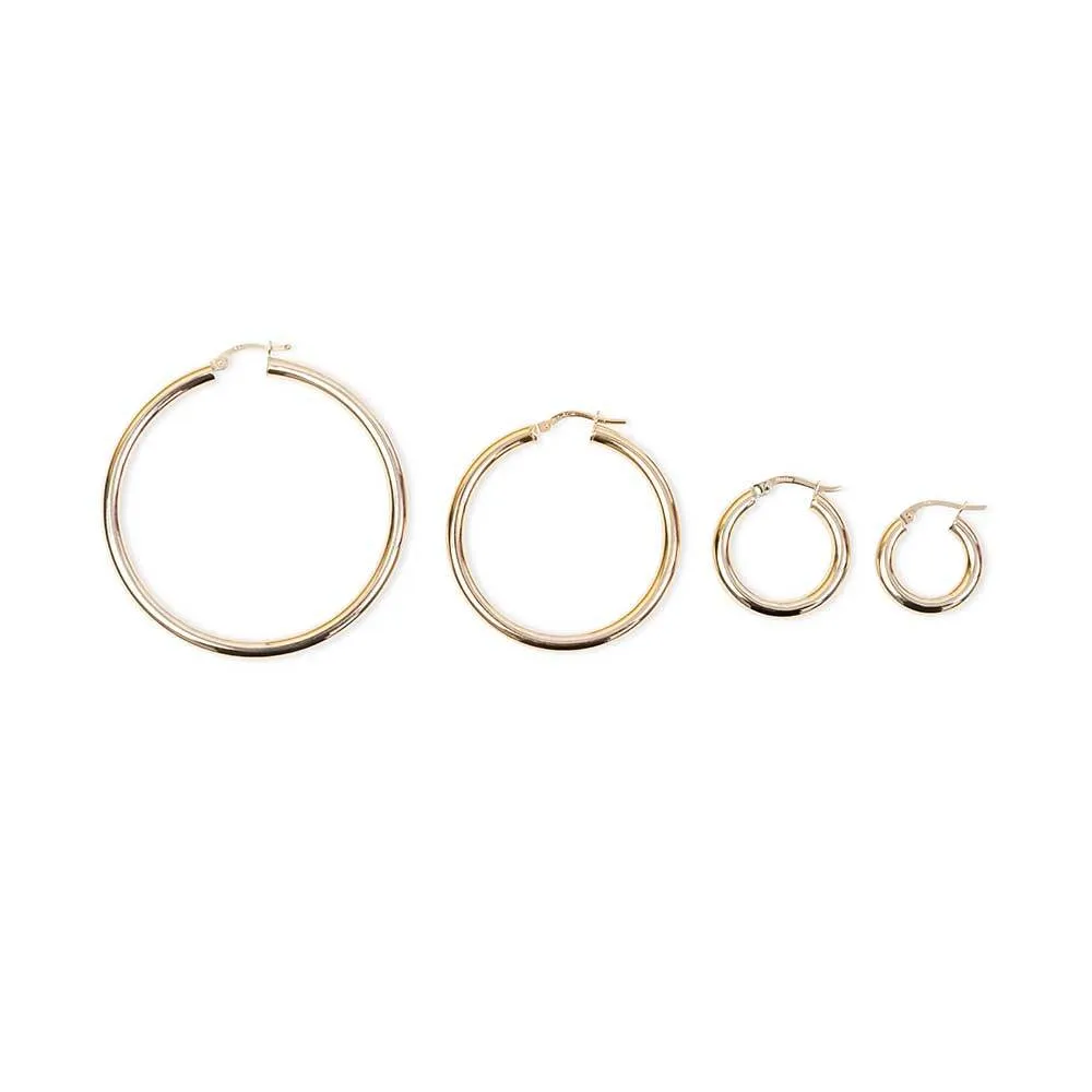 MEDIUM 14K GOLD TUBE HOOPS