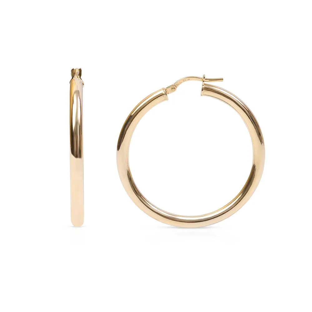 MEDIUM 14K GOLD TUBE HOOPS