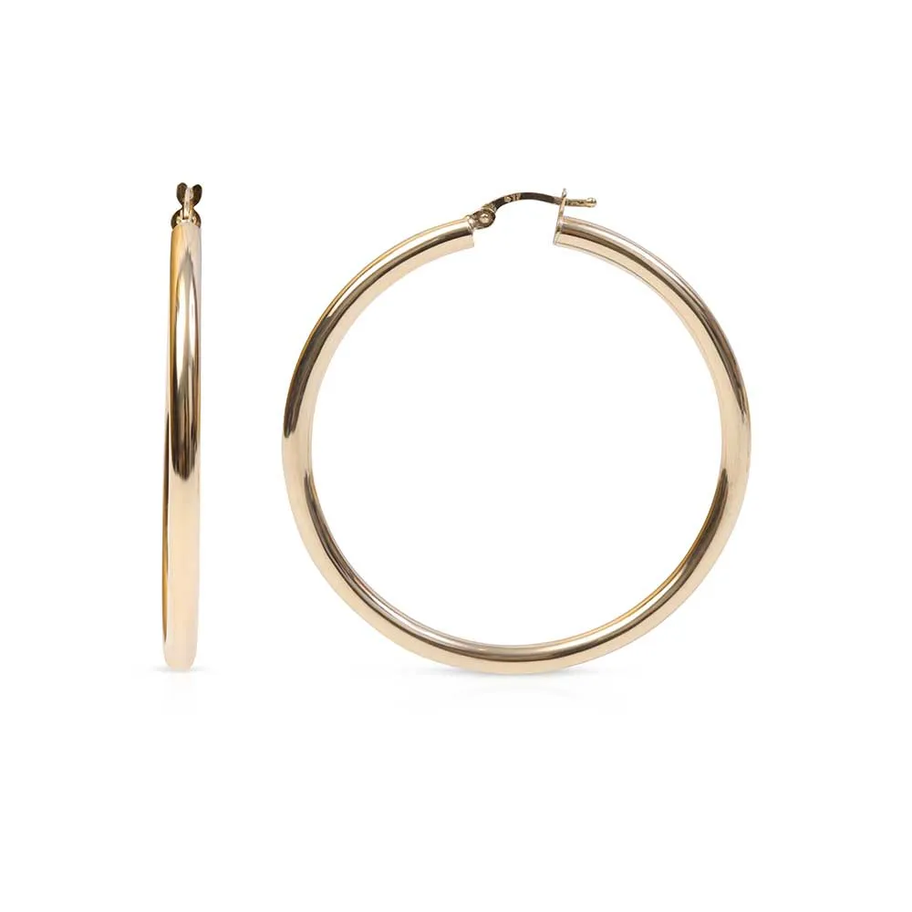 MEDIUM 14K GOLD TUBE HOOPS