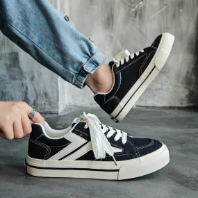 Men Fashion Patchwork Canvas Casual Skate Shoes