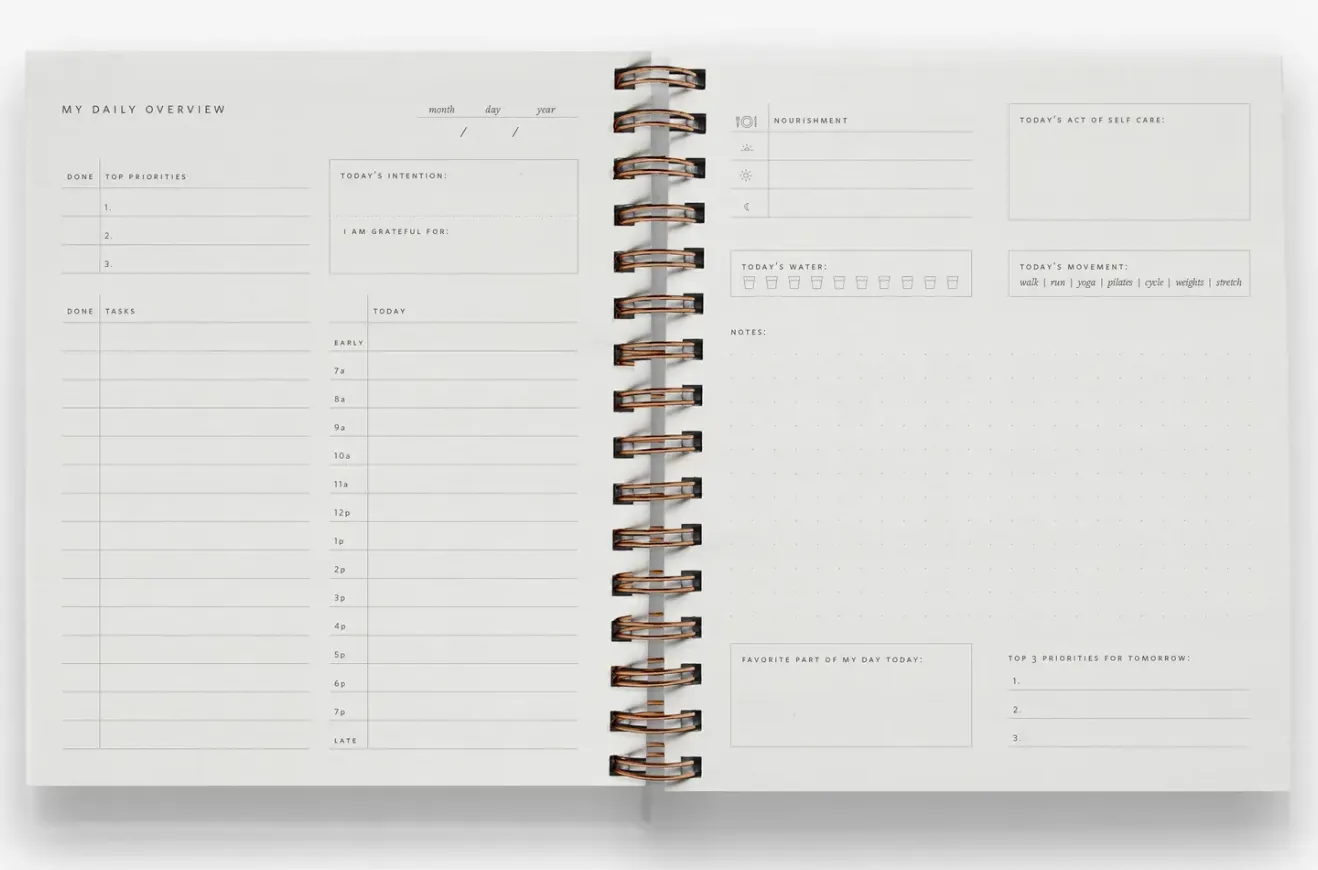 Notebook -Daily Overview Planner Charcoal