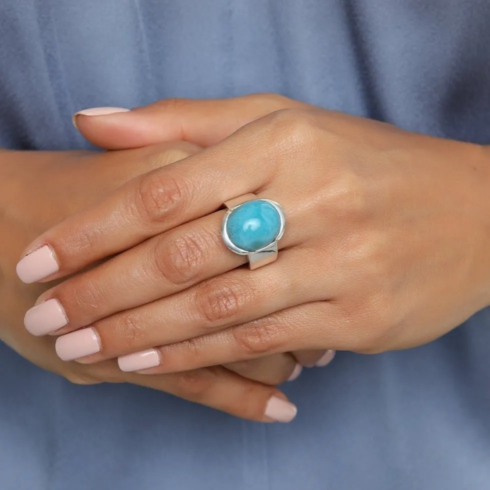 Oval Larimar Ring Kira