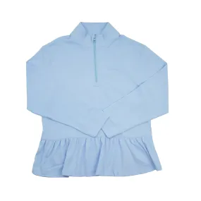 Peplum Half-Zip | Light Blue Knit