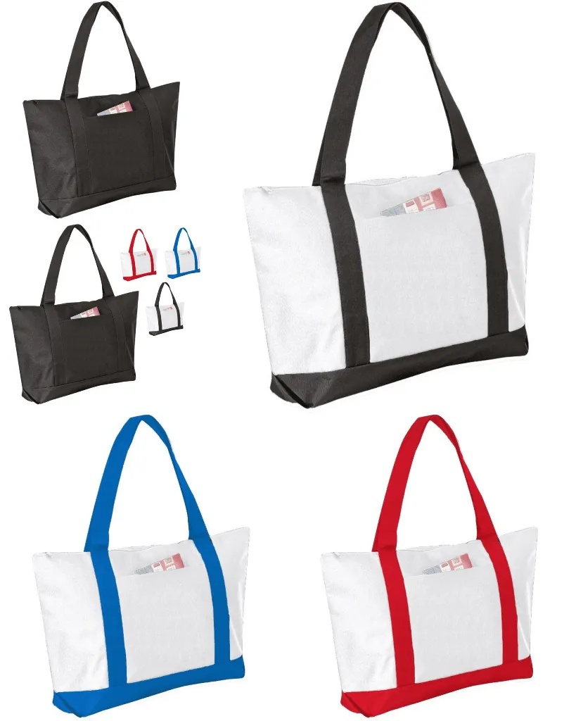 Polyester Beach Tote Bags with Zipper