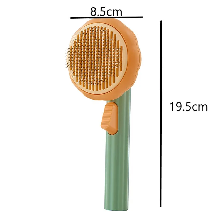 Pumpkin Cat Brush Comb For Pet Grooming Removes Loose Underlayers Tangled Hair Remover Brush Pet Hair Shedding Self Cleaning