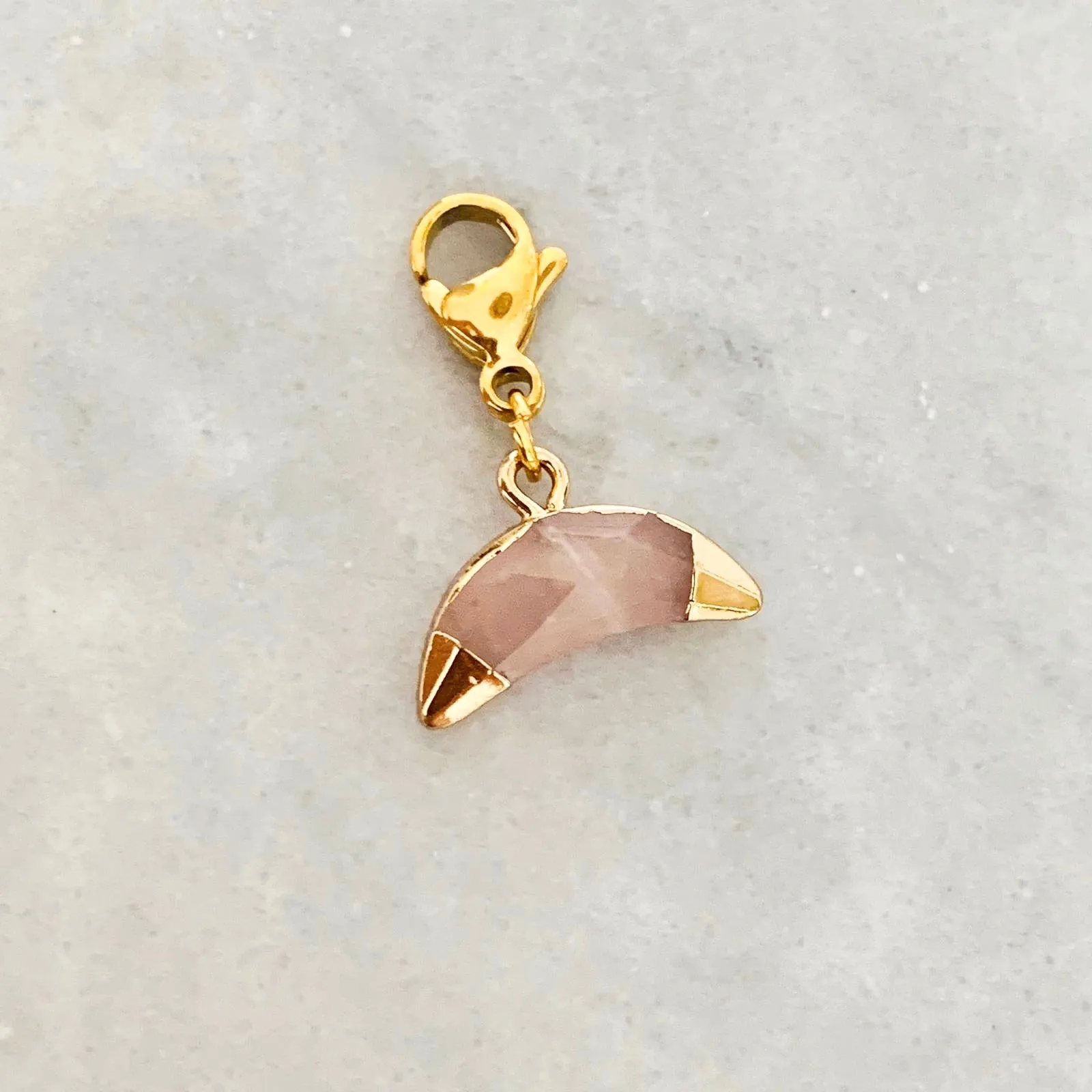 Rose Quartz Moon Charm