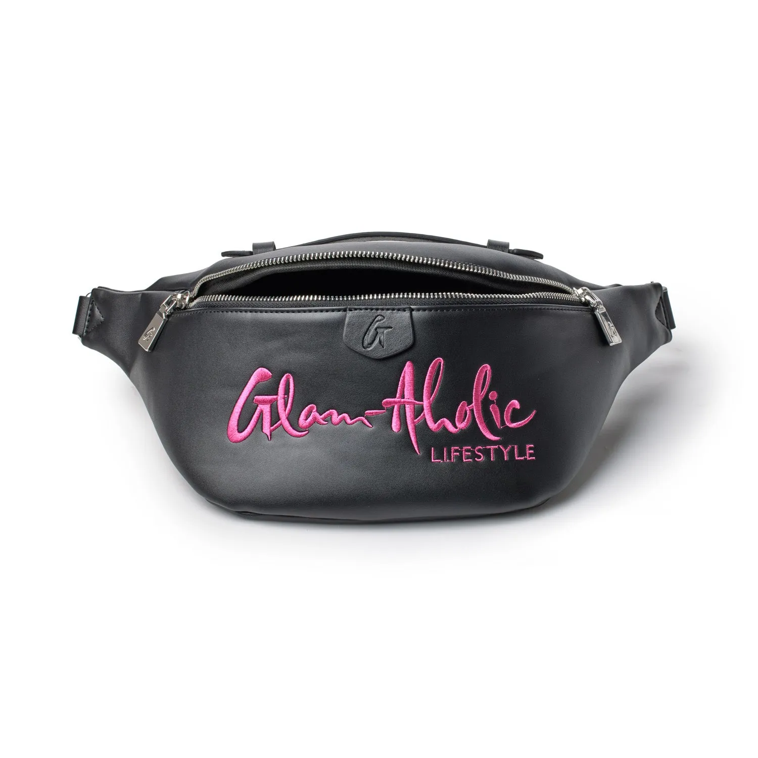 SIGNATURE LOGO FANNY PACK BLACK x PINK